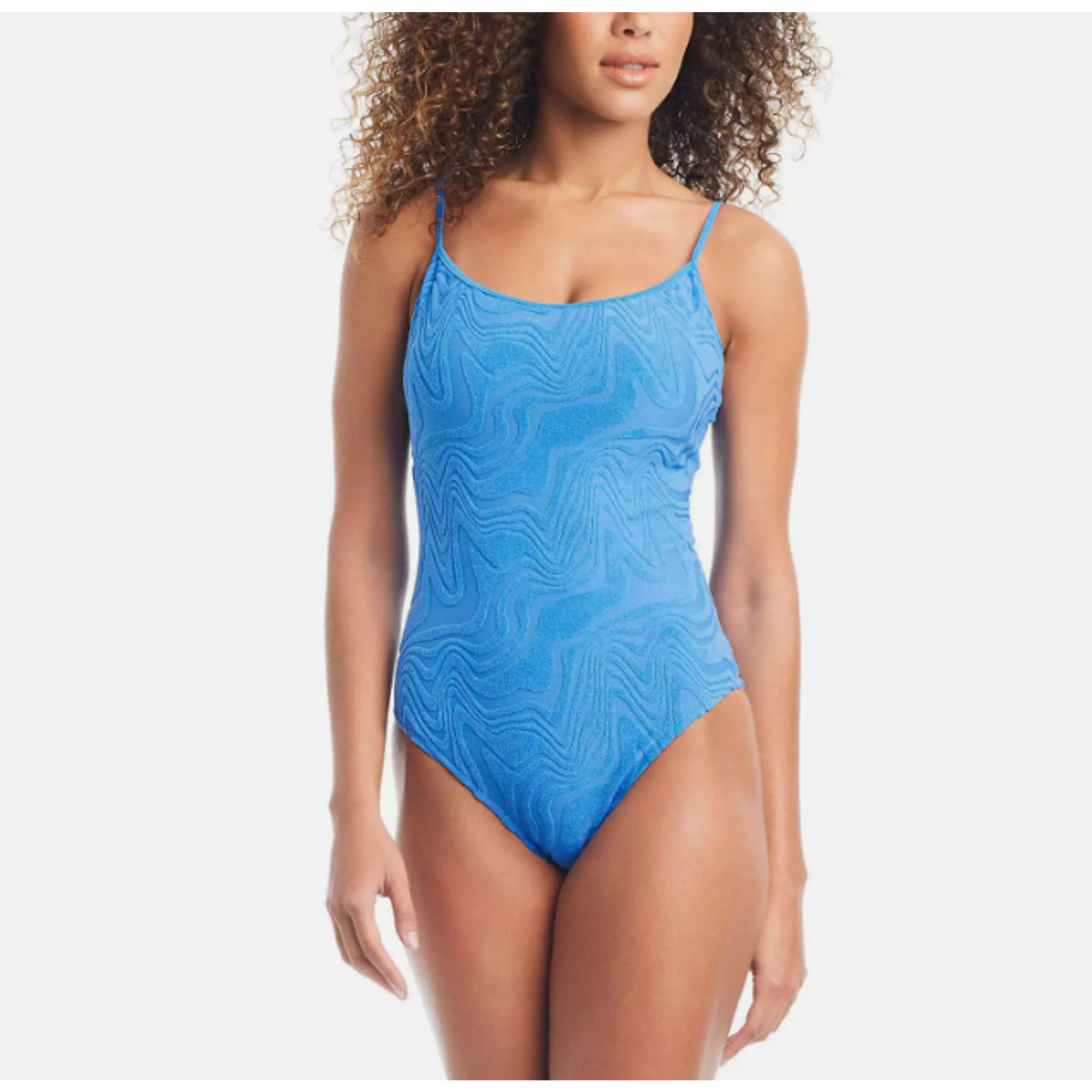 Bar Iii Textured Tie-Back One-Piece Swimsuit Ub5 421 Size L 15024